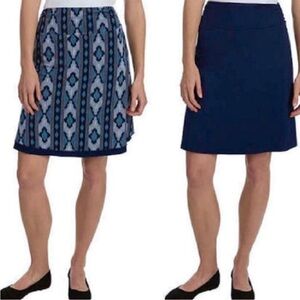 Colorado Clothing Co. reversible navy southwestern print knit skirt S/M